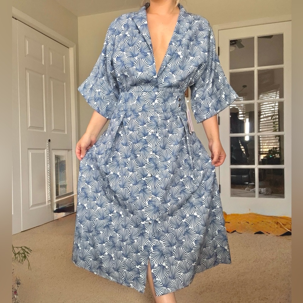 Never a wallflower coastal midi shell dress NWT size XS